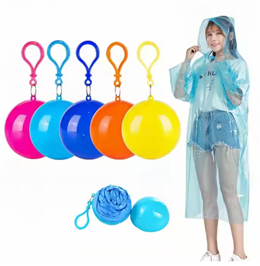 Portable Emergency Raincoat Keychain Ball