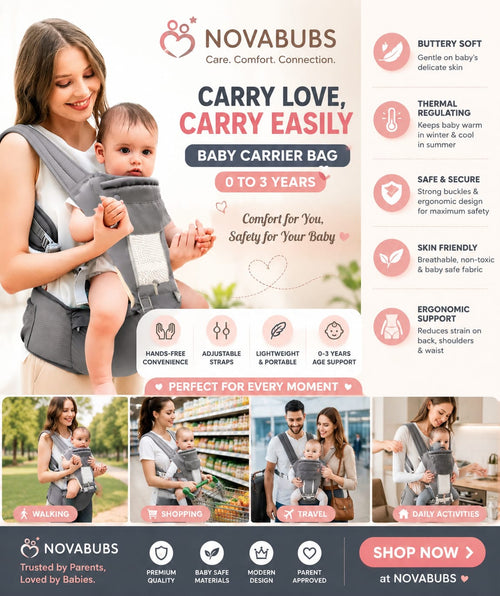 Baby Carrier for 0 to 3 Year | Adjustable Multiple Positions | Comfortable Baby Carrying Bag for New Born & Toddler | Upto 14 Kgs | Grey