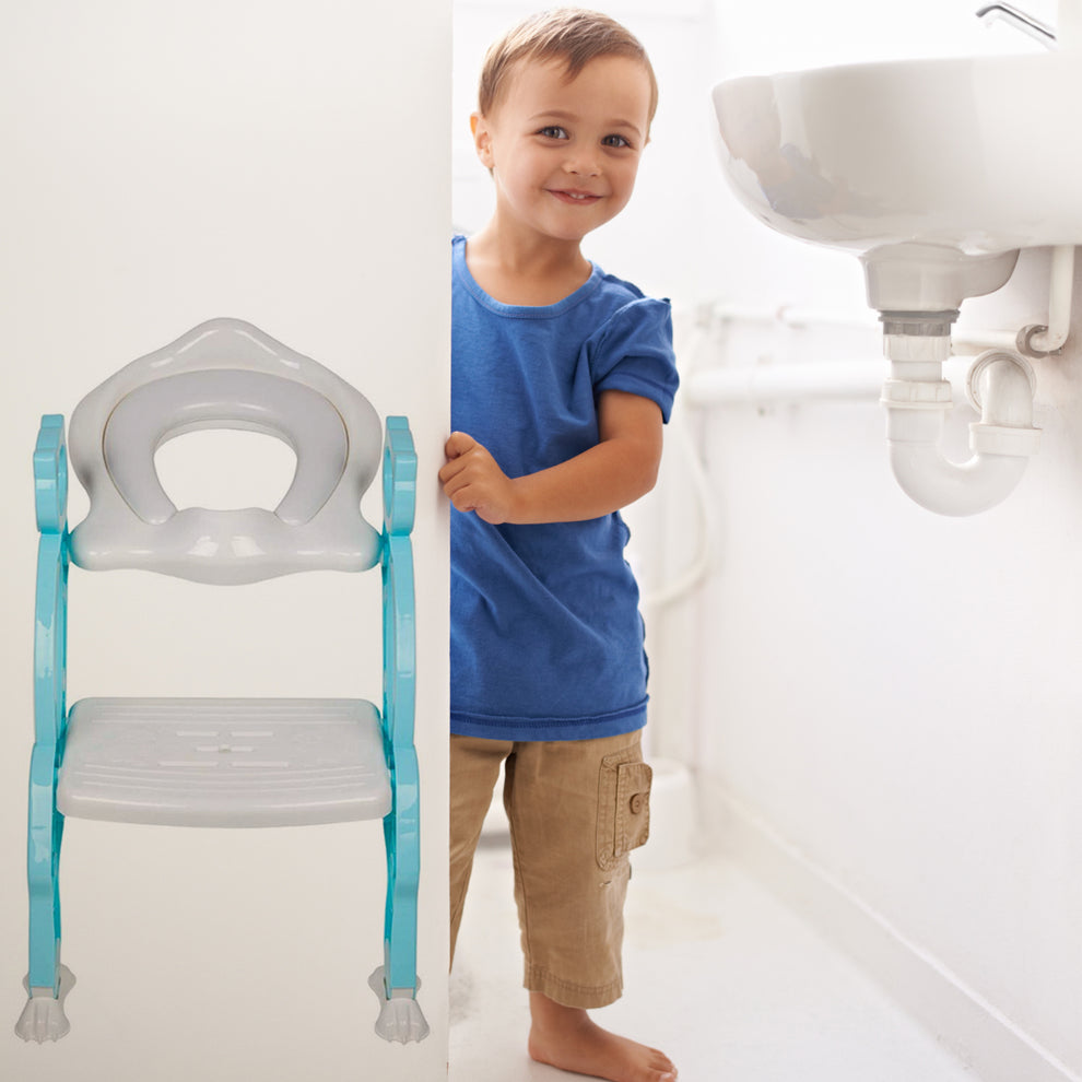 Baby Potty Training Toilet Seat with Step Stool Ladder | Non-Slip | Foldable | 18 Months–7 Years | Novabubs
