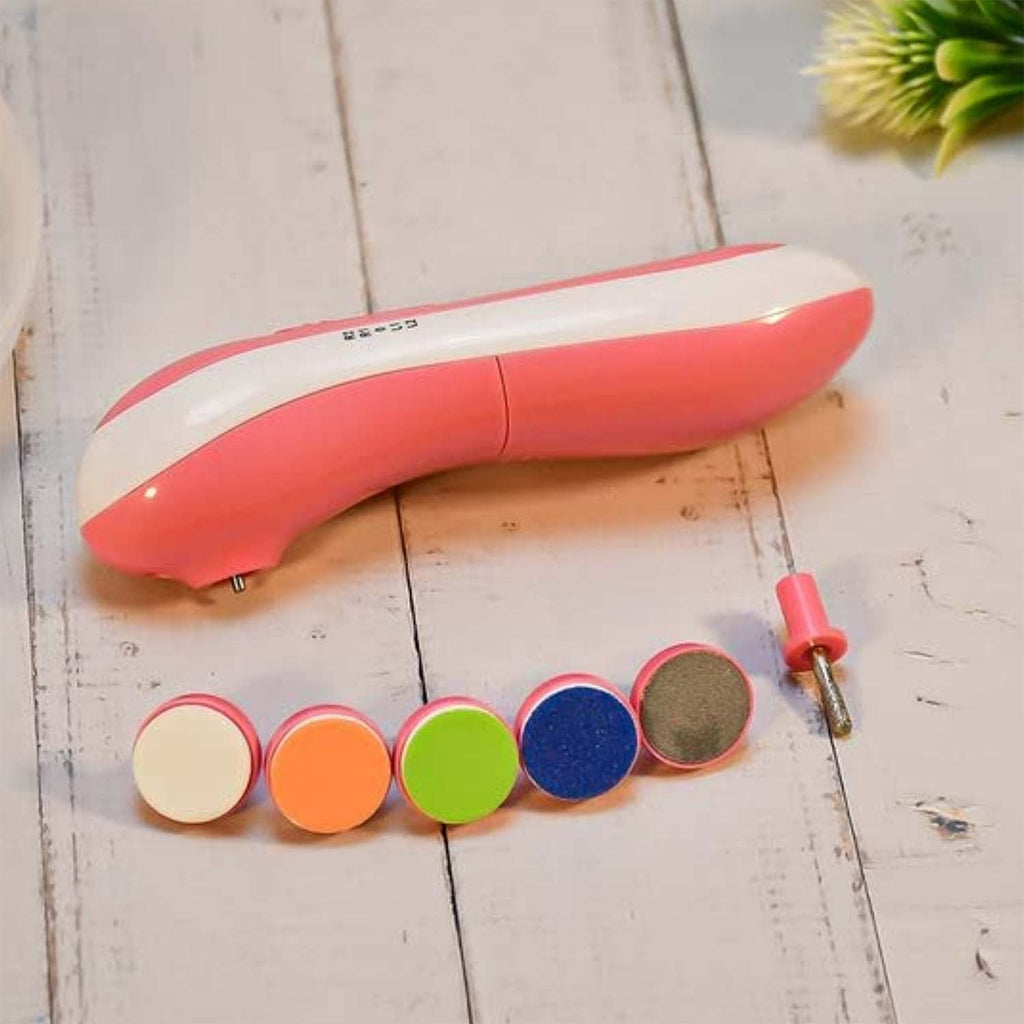 Parent safely trimming infant nails with electric nail trimmer