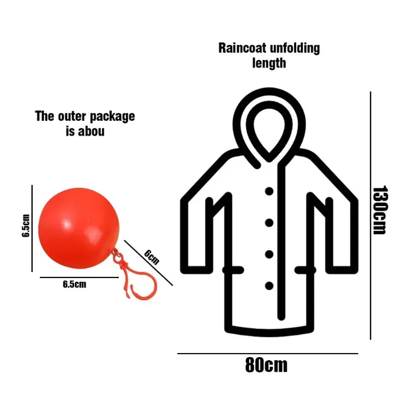Portable Emergency Raincoat Keychain Ball