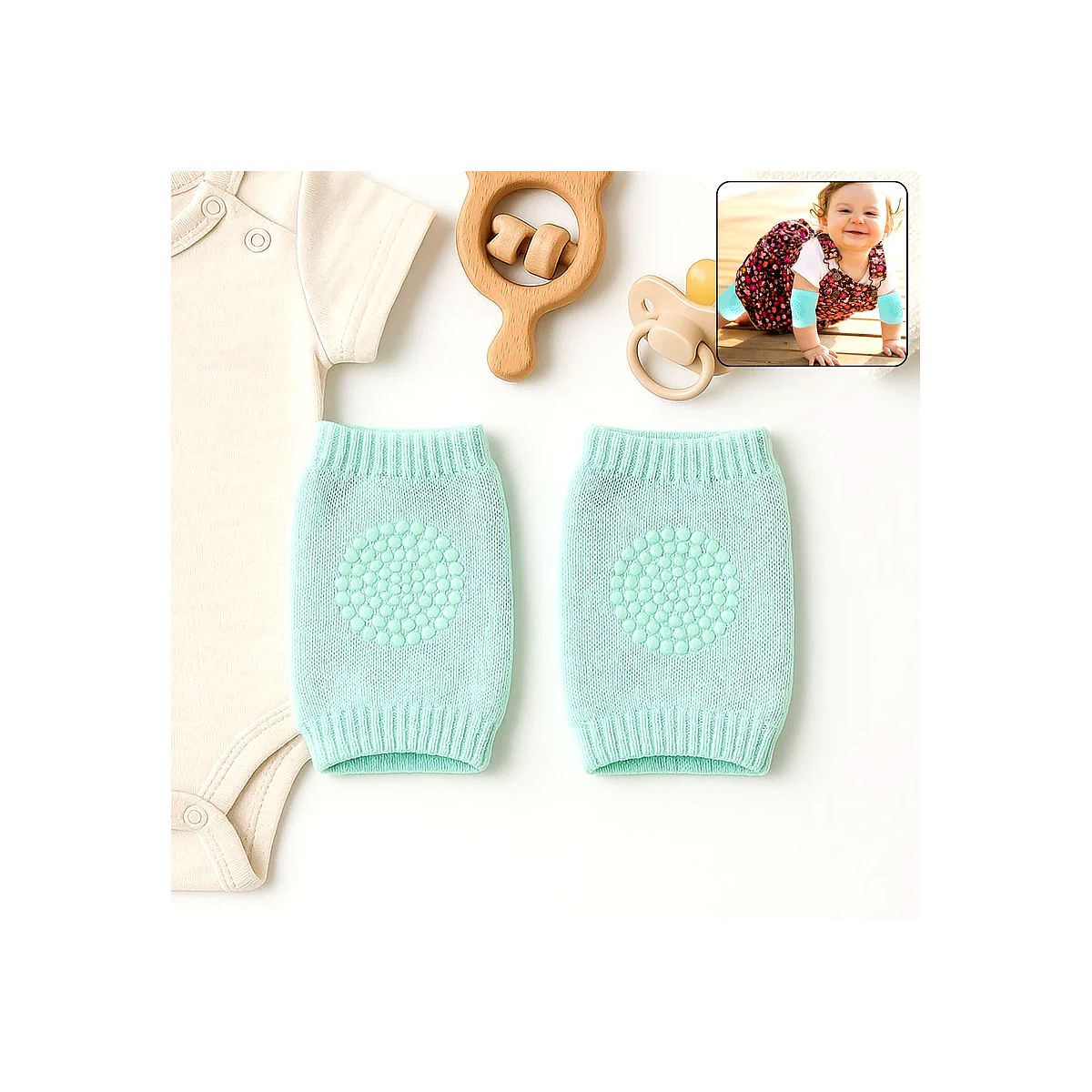 Toddler Knee Guard | Anti-Slip Wool Knit Knee Pad | Warm & Protective | Kids 3–12 Years | Novabubs